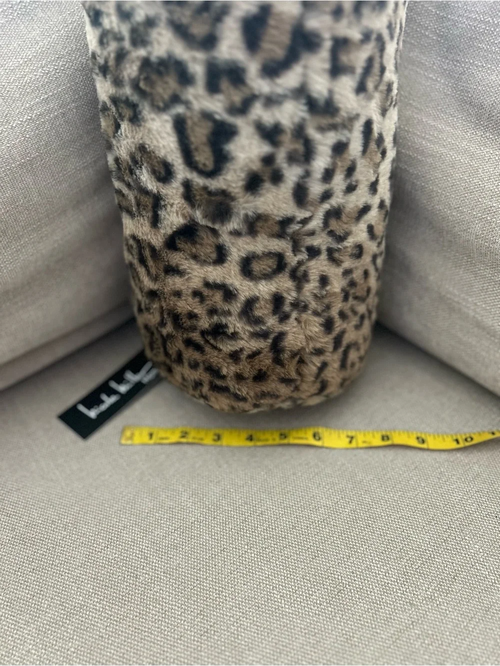 “New” Nicole Miller Leopard-Print Faux Fur Bolster Pillow